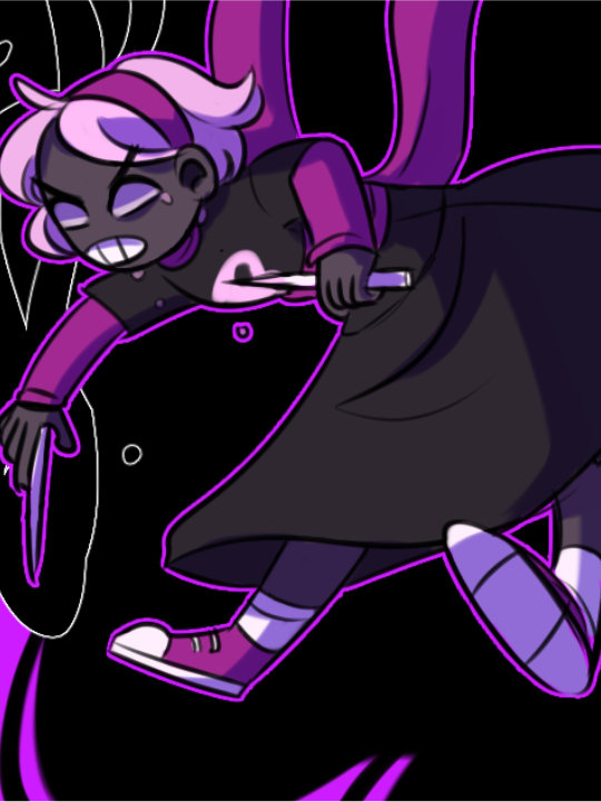 Digital art of Rose in her GrimDark state.
