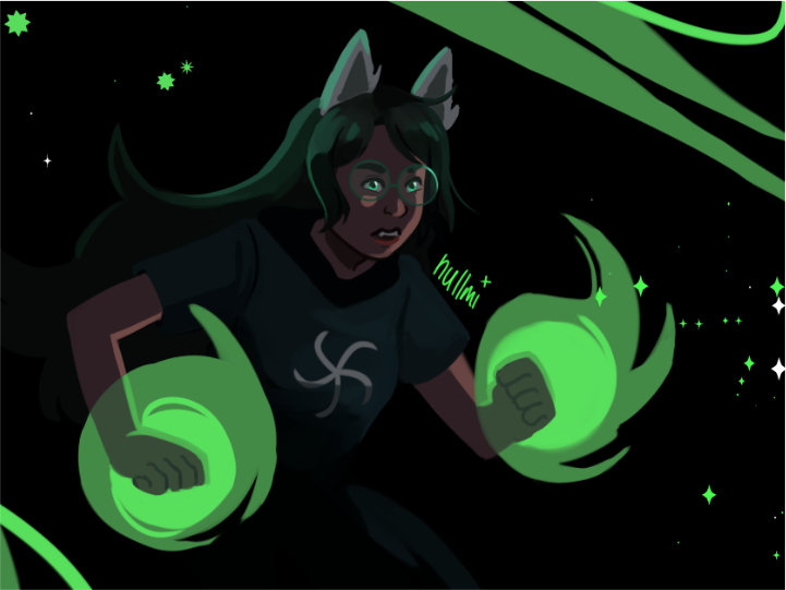 Jade Harley using her Space aspect powers.