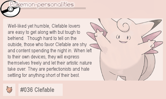 image of clefable with a description of what type of person would be a Clefable fan